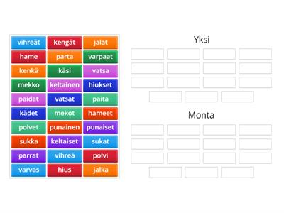 Yksikkö ja monikko S2