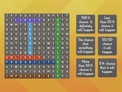 Probability Wordsearch