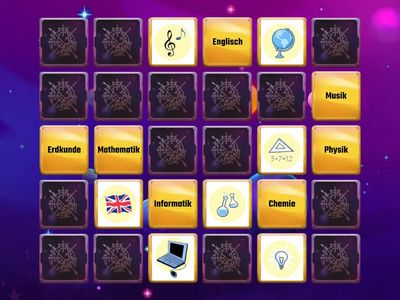 5. r, cjelina 1: Memory Schulfächer