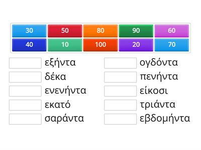 Αριθμοί 10-100