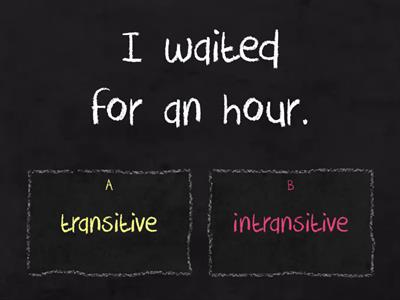 Transitive Intransitive verbs