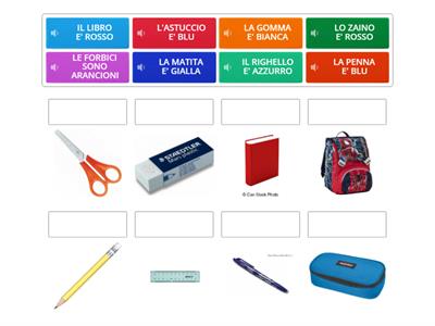 OGGETTI SCOLASTICI E COLORI