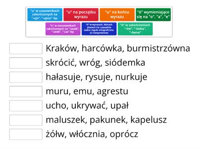 Zasady ortograficzne ó i u