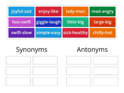 Synonyms and Antonyms