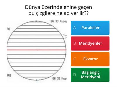 6.Sinif Sosyal Bilgiler paralel ve Meridyenler 