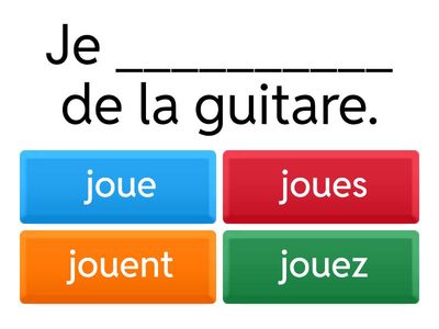 CBE Ligo Frans functioneren Le présent des verbes en -ER (quiz)