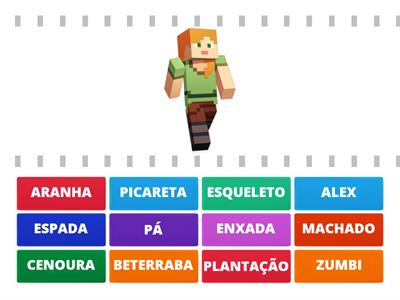 Encontre a Combinação - Encontre a palavra correspondente ao desenho - Minecraft