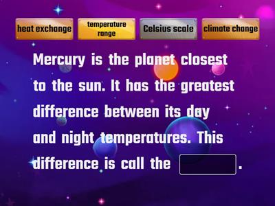 Terrestrial Planets Vocabulary