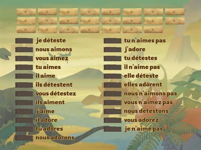 exprimer ses goûts 1 (aimer, adorer, détester), écoute et relie les termes à leur prononciation