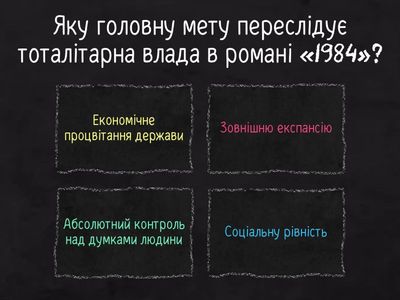 Тест за романом Дж. Оруелла «1984»