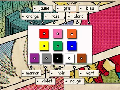 Bien dit! 1 - Vocabulaire 4.2 - Les couleurs (jeu des étiquettes)