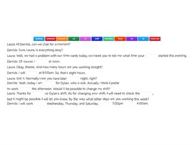 Talking about Schedules