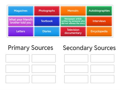 Primary and Secondary Sources