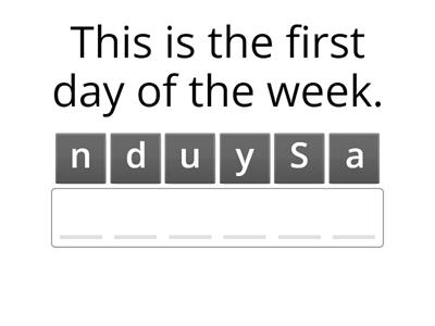  Days of the Week (ESL)