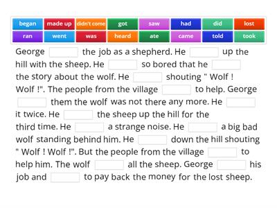 U3 L13 Part 2 The Boy Who Cried Wolf ( Irregular Verbs) Dip in 6