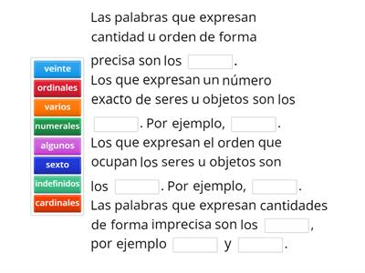 Numerales e indefinidos