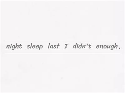 Words' order 7th grade.