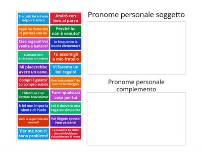 Organizza per gruppo Pronomi