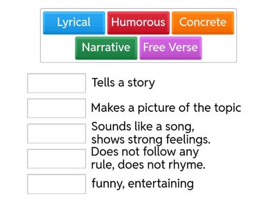 Types of Poems matching