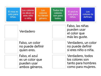 Verdadero o Falso - Los colores