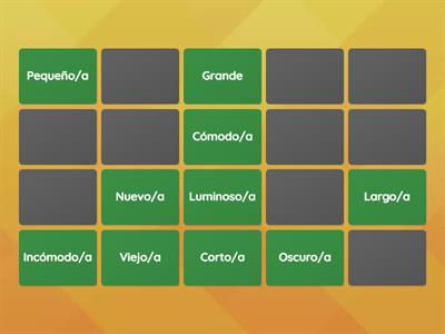 A1. Adjetivos para describir cosas de la casa. (Antónimos)