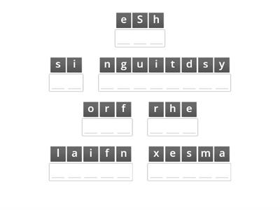 Arrange the words and guess the topic