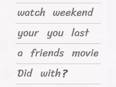 Simple Past Yes/No Questions - Unscramble