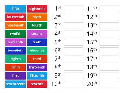 ordinal numbers