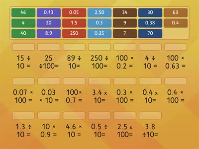 Multiply and Divide by 10 and 100