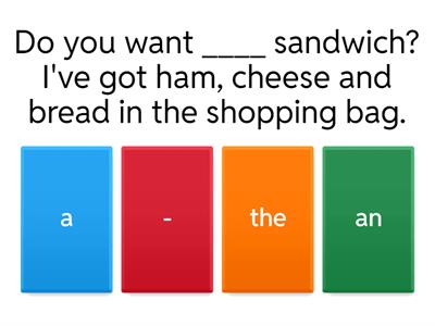 Articles: a/an, the, '-'