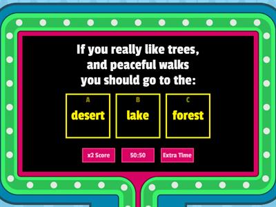 Landforms and Bodies of Water Preferences