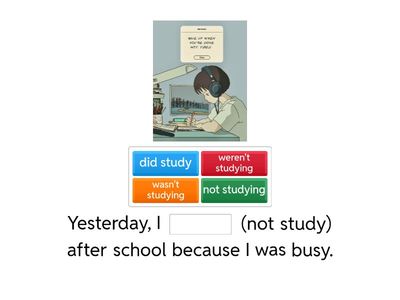 Past Continuous Missing Word