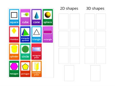 2D and 3D Shapes Sort