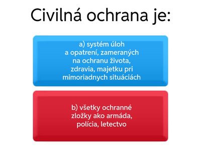 Civilná ochrana ZŠ 2.st. - kvíz