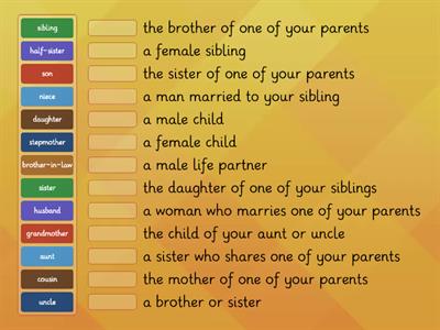 PET Family Tree Vocab