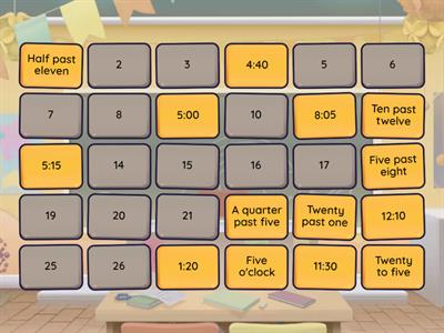 [Telling time] Memory Game