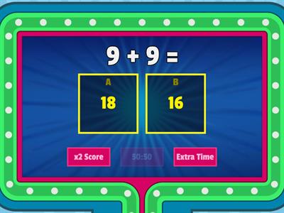 Double Addition Facts  0-12