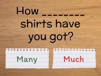 A lot, A few, Many, Much Some/Any -shorter version