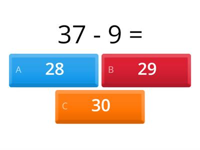 Subtraction (single digits from two digits)