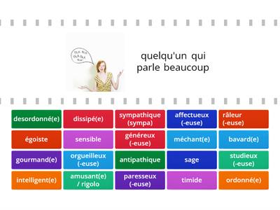 Les adjectifs de caractère 