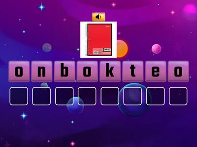 Classroom objects word scramble activity