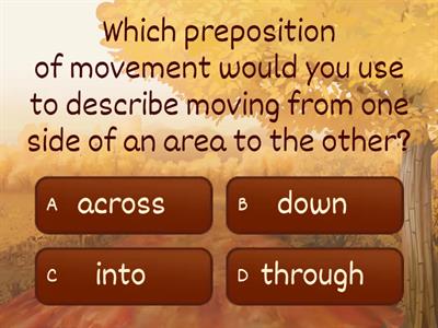 Sol., elem., unit 6E - prepositions of movement