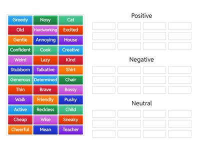 Positive, Negative and Nuetral Connotation
