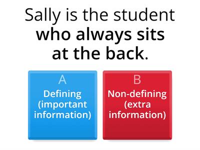 Defining/Non-defining relative clauses