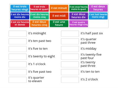 Telling the time - 12 hour clock