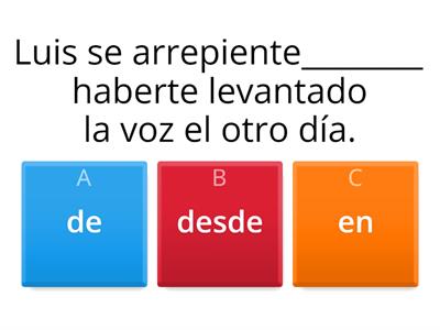 Verbos con preposición. Elige la opción correcta.