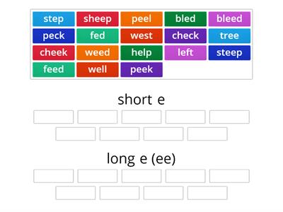 2.17 (sort 17-Within word) Vowel Sounds: short/long e, ee (yellow) 