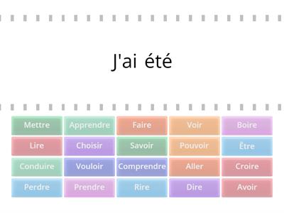 Passé composé  - IRREGULAR VERBS - memorized