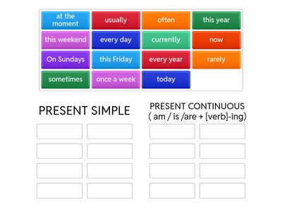 present simple & continuous : time expressions
