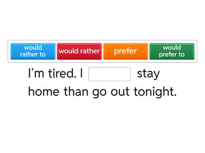 WOULD RATHER y WOULD PREFER